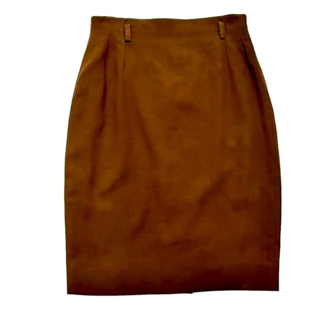 AKRIS Wool Brown Pencil Skirt